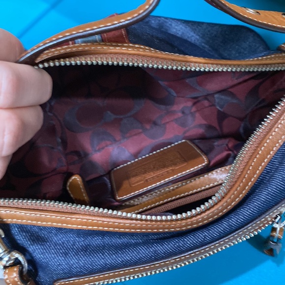 Coach Bags Coach Leather And Denim Handbag Poshmark